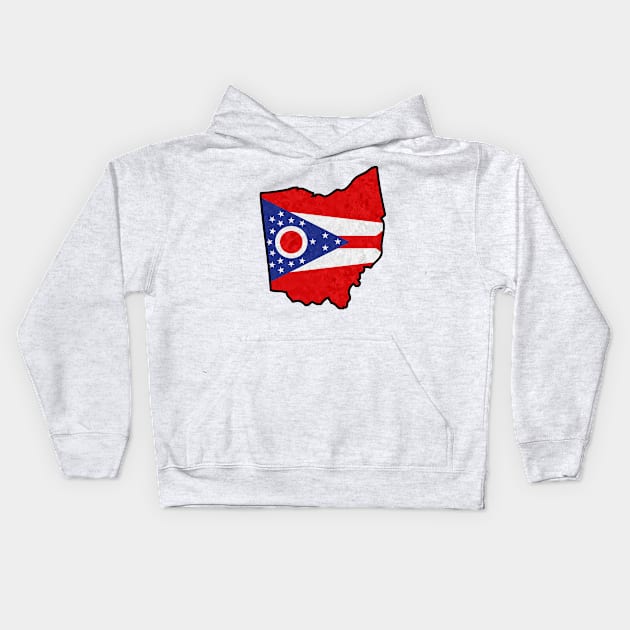 Ohio State Flag Dayton Cleveland Cincinnati Columbus Athens Toledo Akron Canton Kids Hoodie by TravelTime